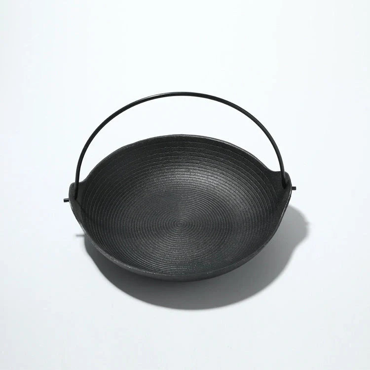 Cast Iron Japanese Shouxi Hanging Pot with traditional fir lid for induction cooking