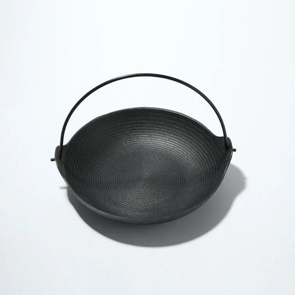 Cast Iron Japanese Shouxi Hanging Pot with traditional fir lid for induction cooking