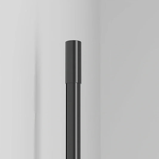 Black 60cm linear LED wall lamp with acrylic shade for bathroom mirrors, warm or white light options