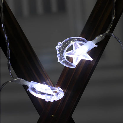 3-metre battery-powered LED Christmas lights with weather-resistant PVC construction for garden decoration