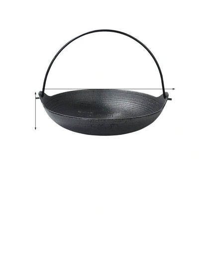 Cast Iron Japanese Shouxi Hanging Pot with traditional fir lid for induction cooking