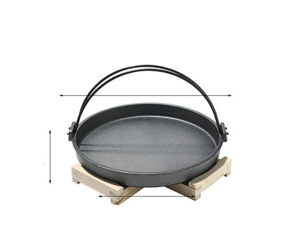 Cast Iron Japanese Shouxi Hanging Pot with traditional fir lid for induction cooking