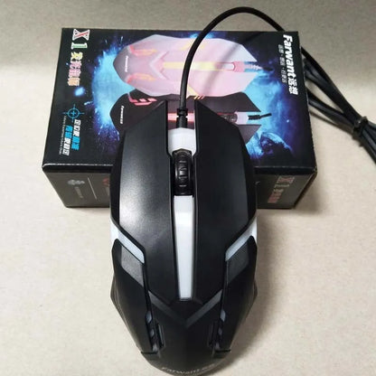 Wired photoelectric USB mouse in black or white, 800dpi, 3 buttons, 125 x 75 x 40 mm, ergonomic design
