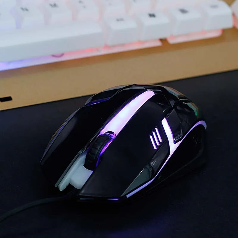 Wired photoelectric USB mouse in black or white, 800dpi, 3 buttons, 125 x 75 x 40 mm, ergonomic design