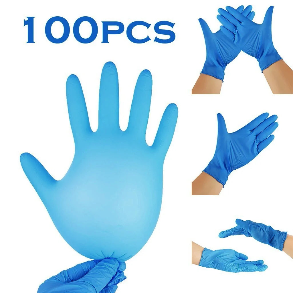 Disposable Nitrile Modified Synthetic PVC Protective Gloves in blue, sizes S to XL