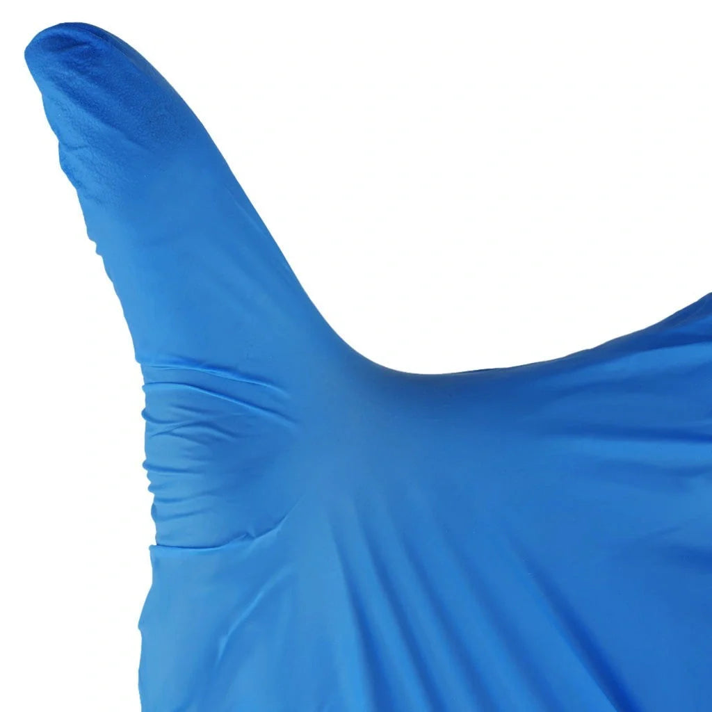 Disposable Nitrile Modified Synthetic PVC Protective Gloves in blue, sizes S to XL