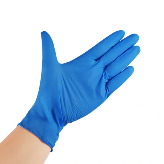 Disposable Nitrile Modified Synthetic PVC Protective Gloves in blue, sizes S to XL