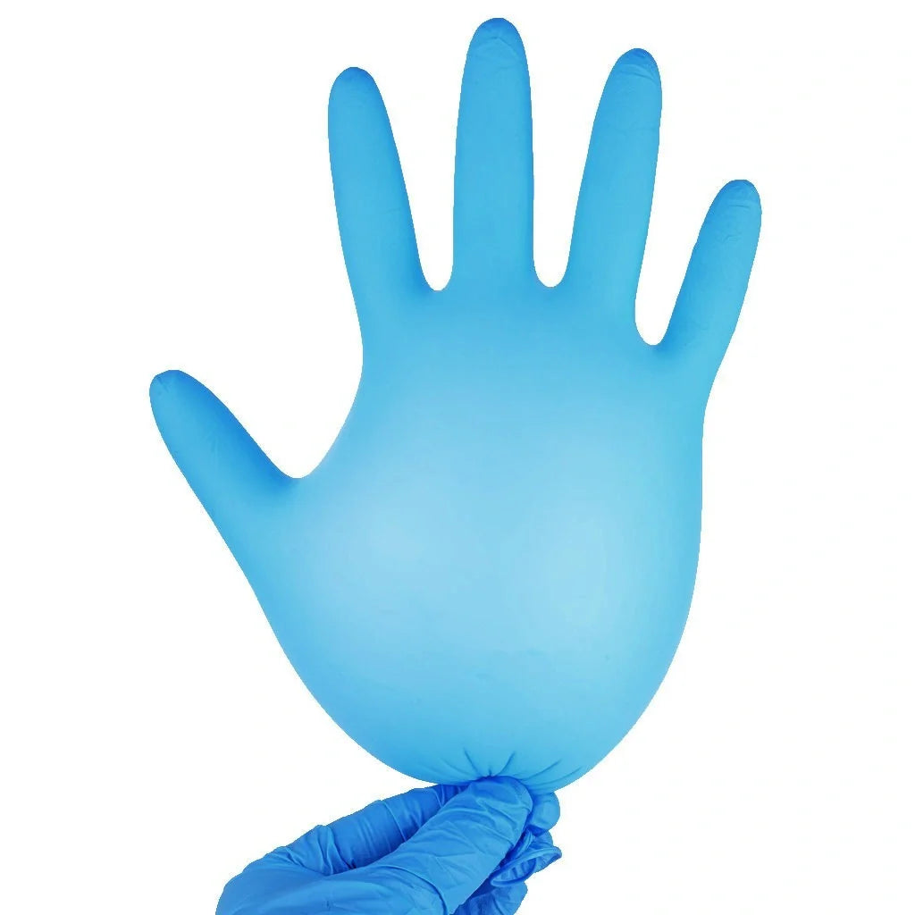 Disposable Nitrile Modified Synthetic PVC Protective Gloves in blue, sizes S to XL