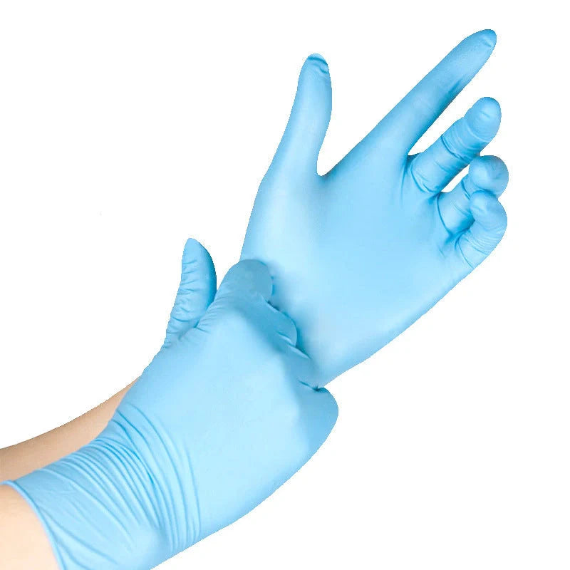 Disposable Nitrile Modified Synthetic PVC Protective Gloves in blue, sizes S to XL