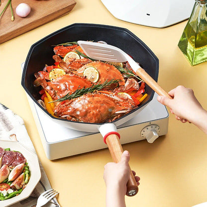 Maifan Stone Non-stick Frying Pan with double pour spouts and long handle