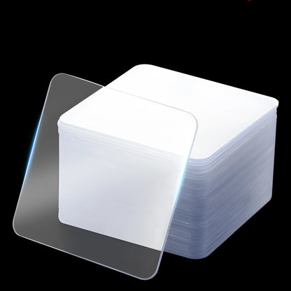 Transparent nano double-sided stickers 6cm square with acrylic adhesive for home and office use
