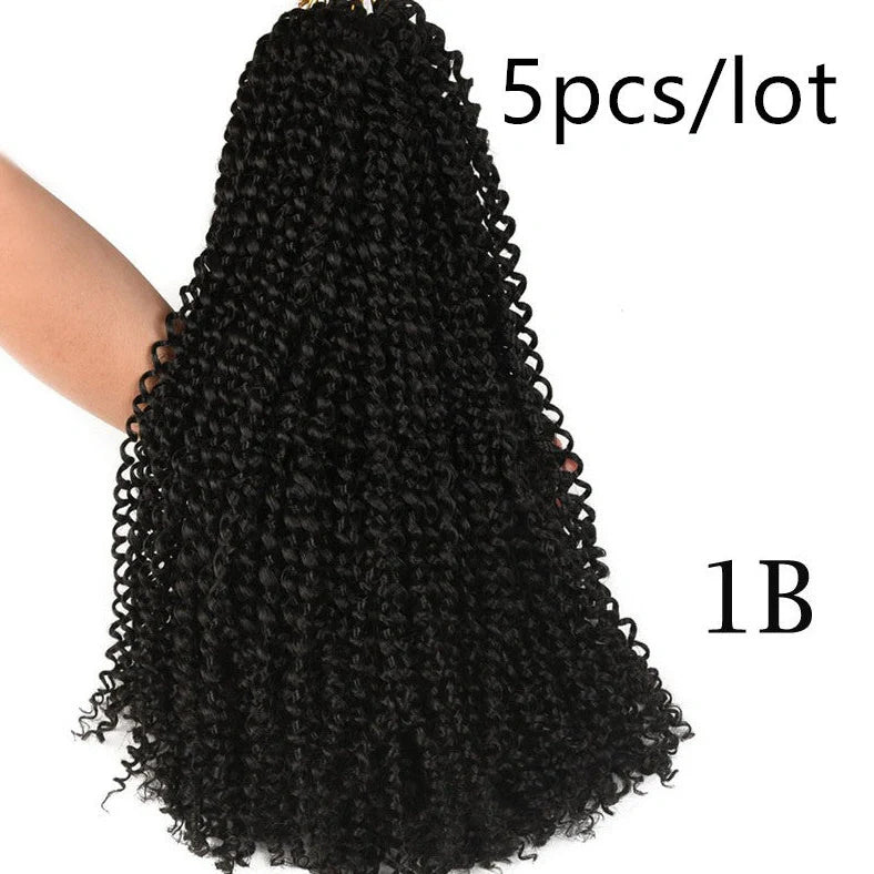 Passion twist crochet braid hair extensions showing spring twist texture and 18-inch length