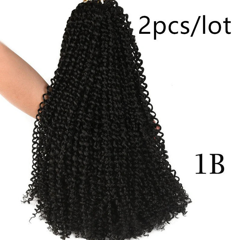 Passion twist crochet braid hair extensions showing spring twist texture and 18-inch length