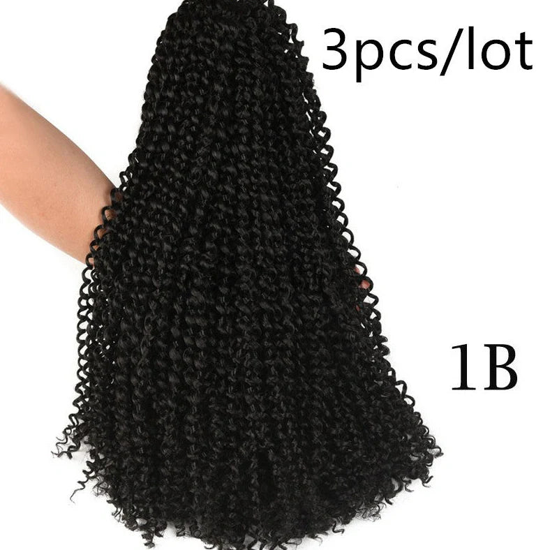 Passion twist crochet braid hair extensions showing spring twist texture and 18-inch length