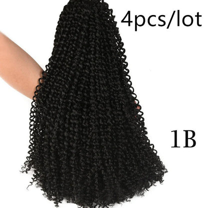 Passion twist crochet braid hair extensions showing spring twist texture and 18-inch length