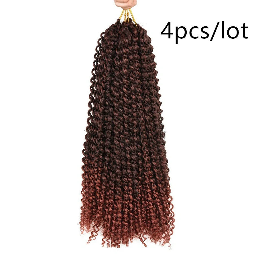 Passion twist crochet braid hair extensions showing spring twist texture and 18-inch length