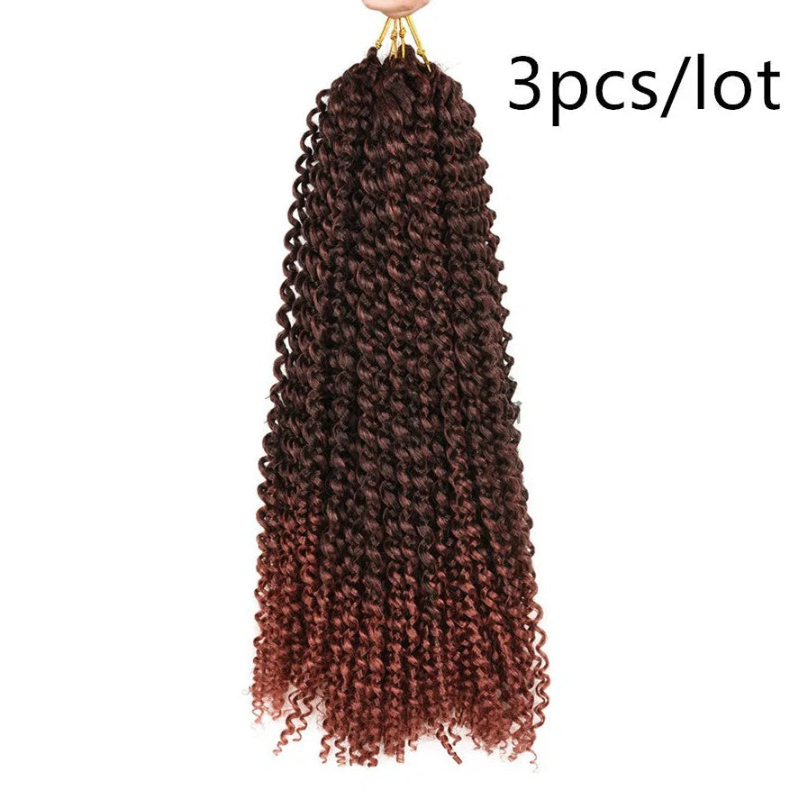 Passion twist crochet braid hair extensions showing spring twist texture and 18-inch length