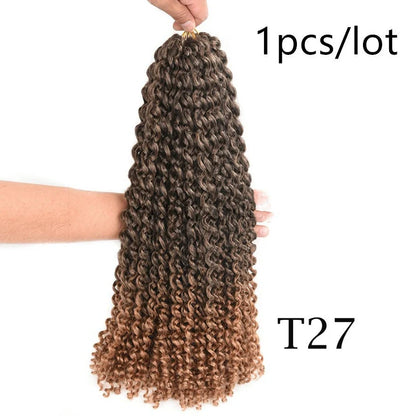 Passion twist crochet braid hair extensions showing spring twist texture and 18-inch length