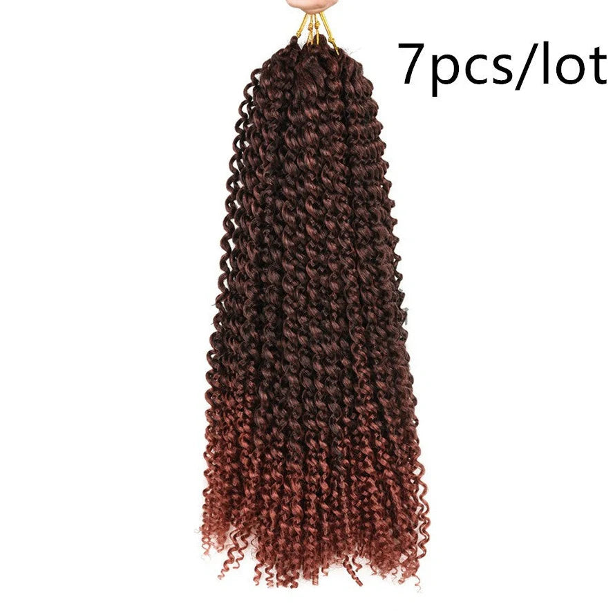 Passion twist crochet braid hair extensions showing spring twist texture and 18-inch length