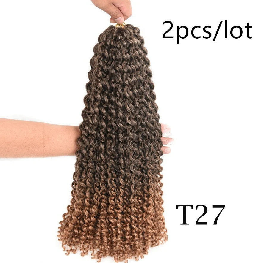 Passion twist crochet braid hair extensions showing spring twist texture and 18-inch length