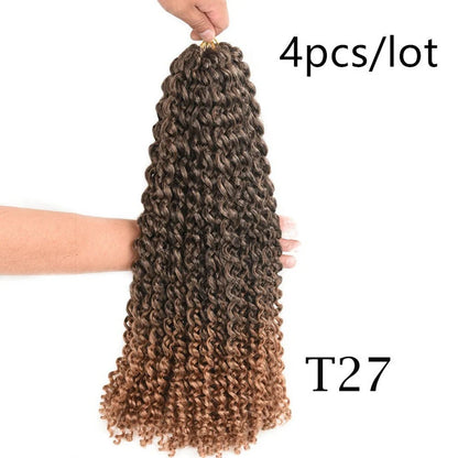 Passion twist crochet braid hair extensions showing spring twist texture and 18-inch length