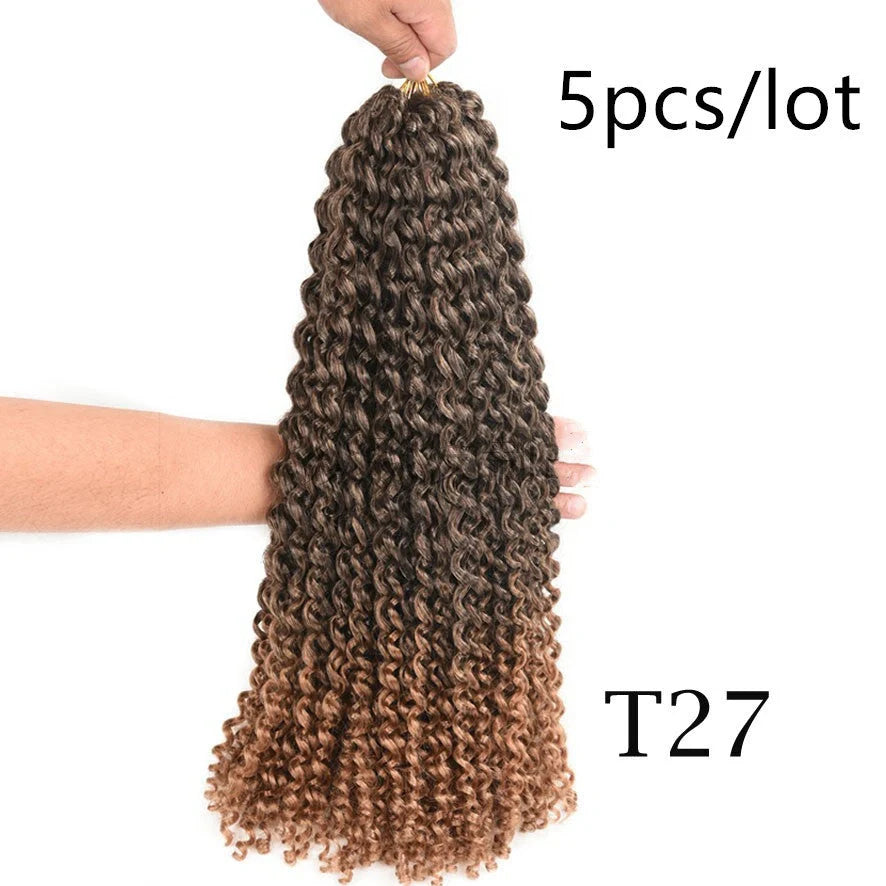 Passion twist crochet braid hair extensions showing spring twist texture and 18-inch length