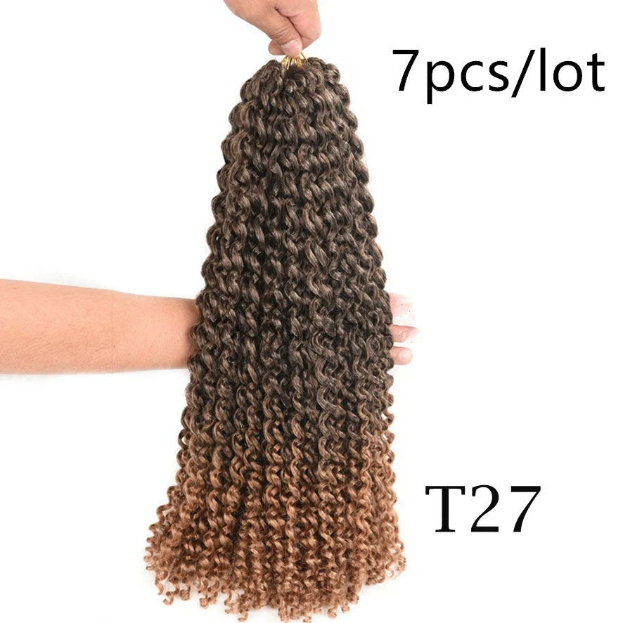 Passion twist crochet braid hair extensions showing spring twist texture and 18-inch length