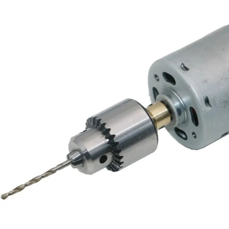Four hard alloy drill chucks with sleeves showing 3.17mm tail holes for electric drill compatibility
