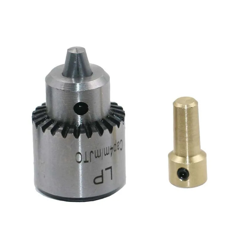 Four hard alloy drill chucks with sleeves showing 3.17mm tail holes for electric drill compatibility