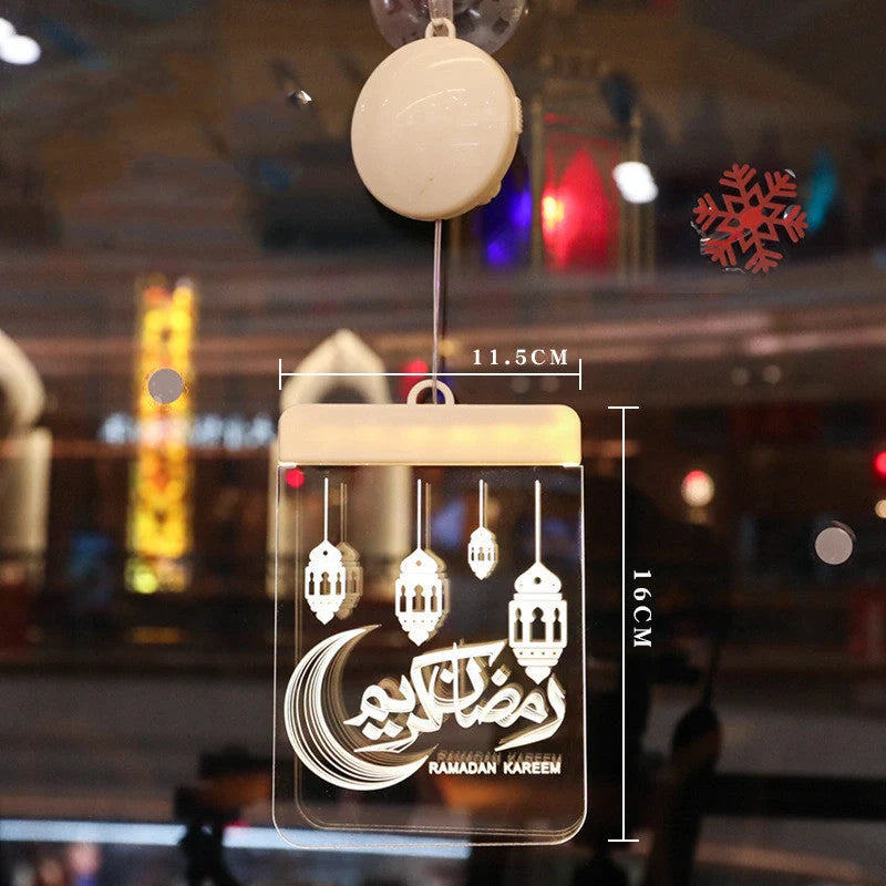 LED Ramadan Castle Moon Kerosene 3D Hanging Lamp with warm white light