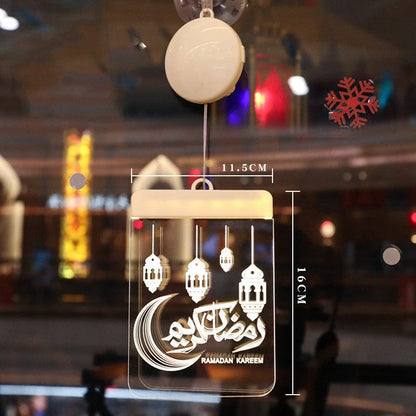 LED Ramadan Castle Moon Kerosene 3D Hanging Lamp with warm white light