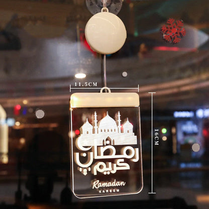 LED Ramadan Castle Moon Kerosene 3D Hanging Lamp with warm white light