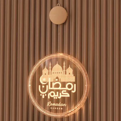 LED Ramadan Castle Moon Kerosene 3D Hanging Lamp with warm white light