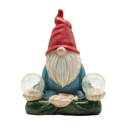 Solar LED resin dwarf doll outdoor statue for garden decoration