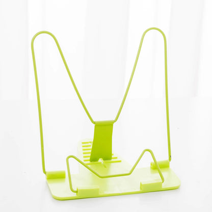 Red, green, and blue reading frame measuring 16x17.5cm made from metal and plastic materials