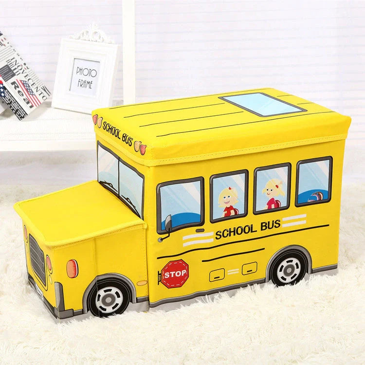 Creative Cartoon Storage Box Foldable Stool in various colours and patterns