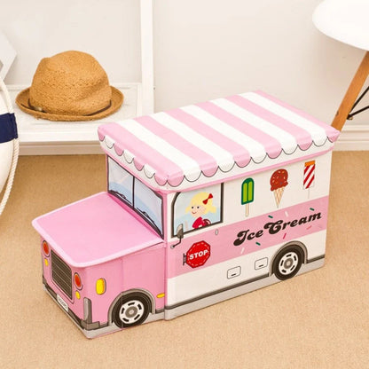 Creative Cartoon Storage Box Foldable Stool in various colours and patterns