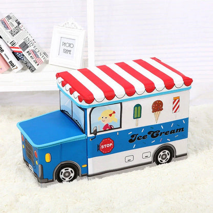 Creative Cartoon Storage Box Foldable Stool in various colours and patterns