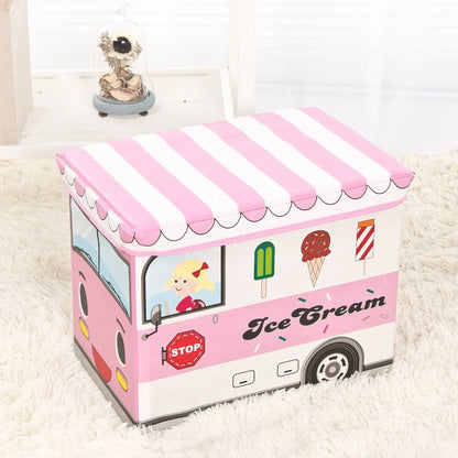 Creative Cartoon Storage Box Foldable Stool in various colours and patterns