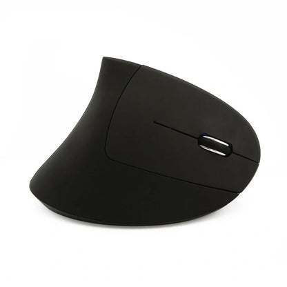 Pink vertical wireless office mouse with ergonomic grip, 1600 DPI sensor, and USB receiver for desktop use