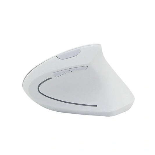 Pink vertical wireless office mouse with ergonomic grip, 1600 DPI sensor, and USB receiver for desktop use