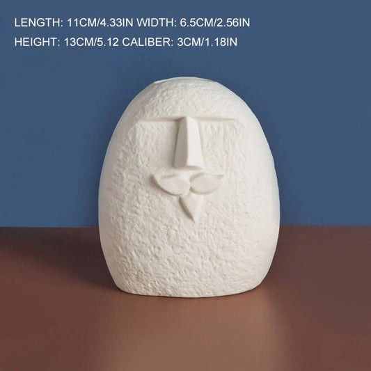 Handcrafted Ceramic Face Vase for elegant home and office decoration