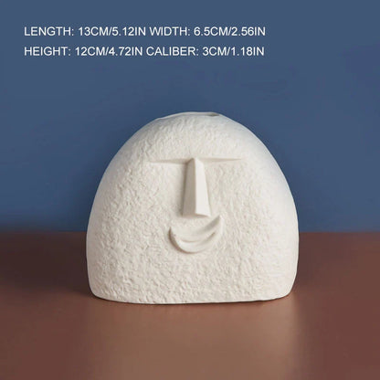 Handcrafted Ceramic Face Vase for elegant home and office decoration