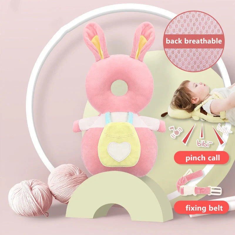 Baby head protection cushion backpack with anti-fall pillow for toddlers in various colours