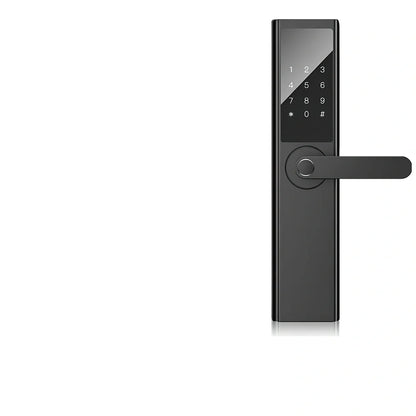 Black fingerprint door lock with sensor, compatible with UK anti-theft and wooden doors, 0.1s scan time