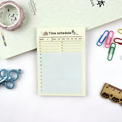 Compact weekly monthly work plan diary notebook showing four different design options