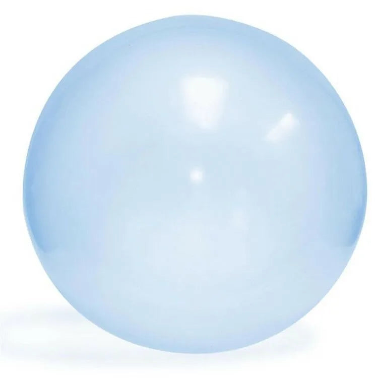TPR inflatable ball in blue colour showing 70cm diameter measurement with self-sealing valve visible