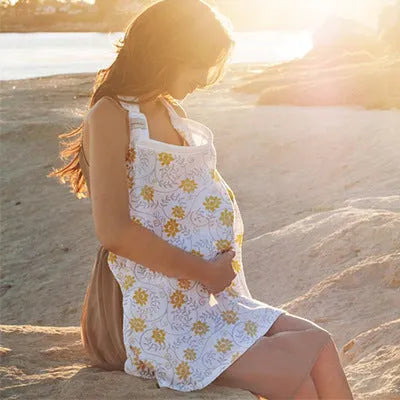 Muslin gauze breastfeeding towel, thin sleeveless nursing cover, approx. 72cm x 102cm, one of six colours