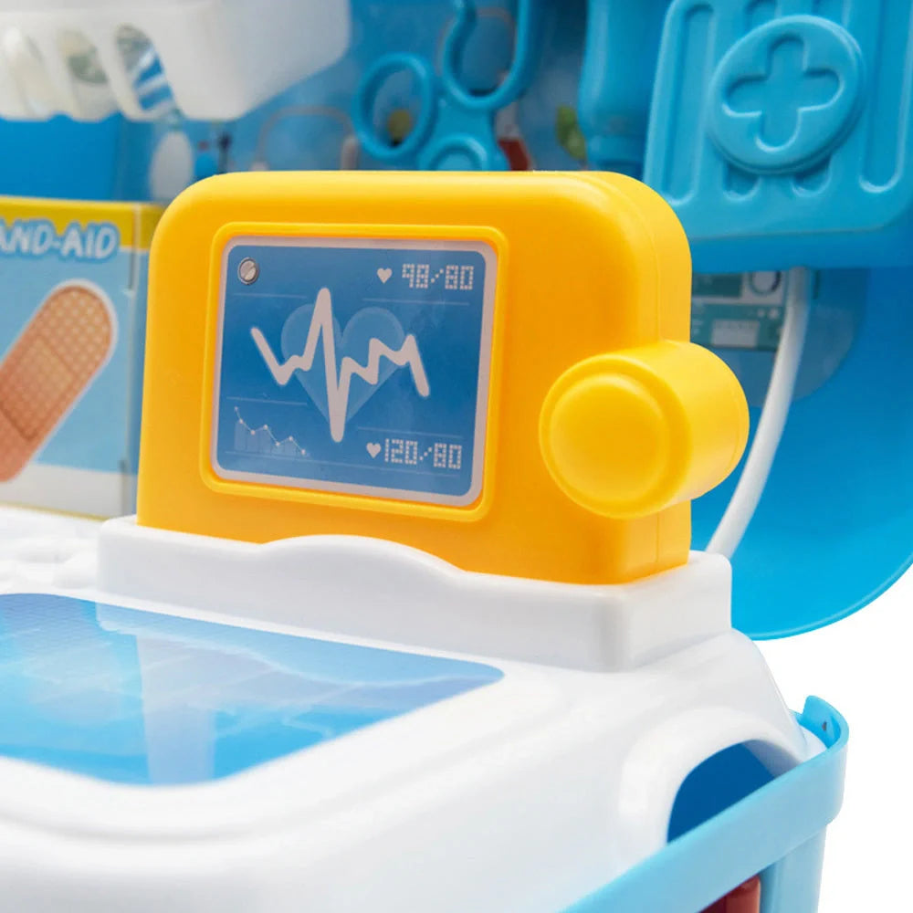 17PCS Children Pretend Play Doctor Toy Set with Portable Backpack