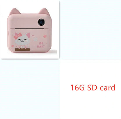 Children's digital camera with photo printing feature in bright colours